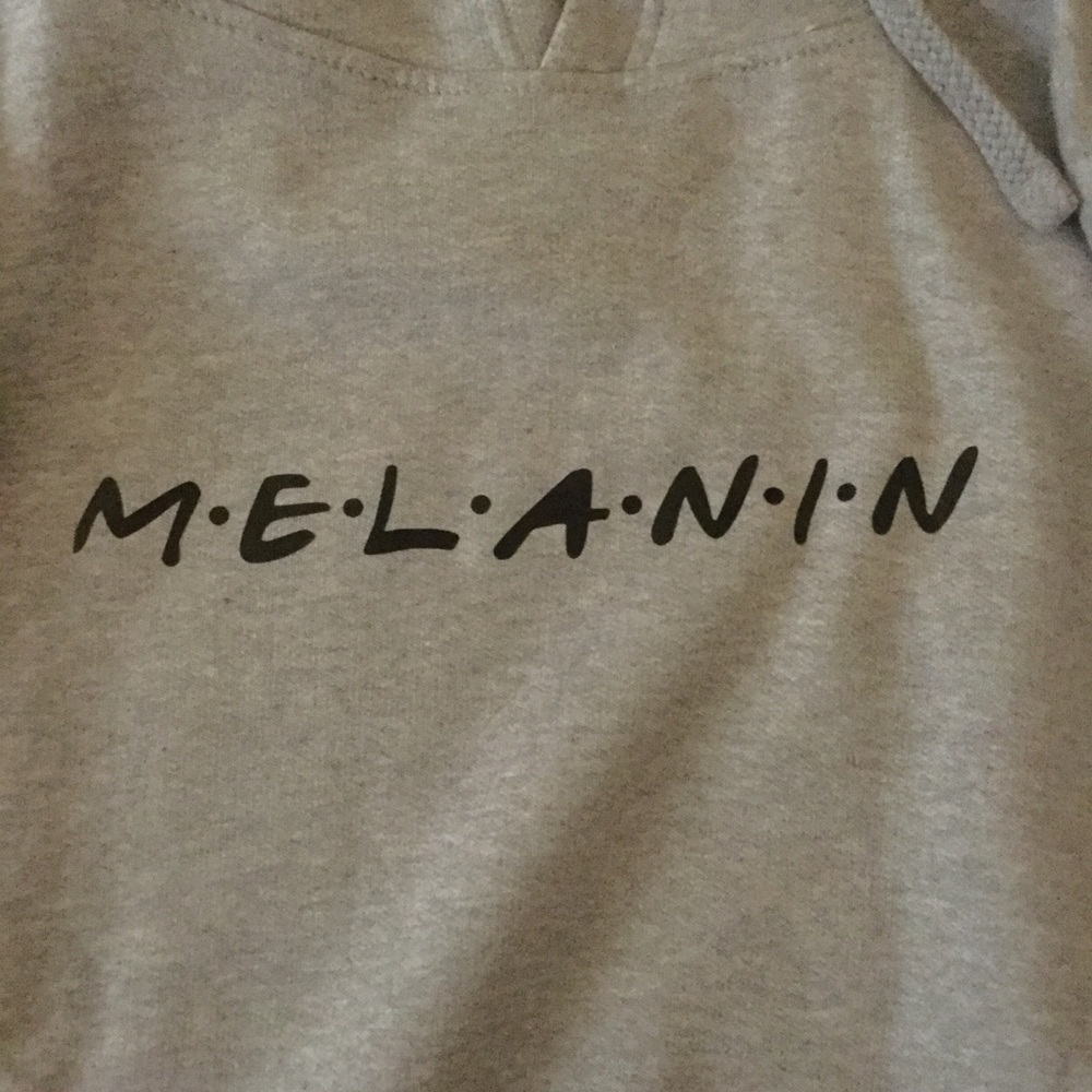 Large Gray Melanin Hoodie. Very comfortable